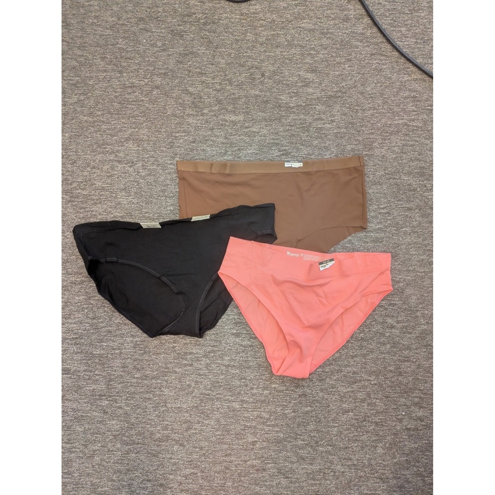 NEW No Boundaries Panties Women's XXXL Black Brown Coral 3-Pack